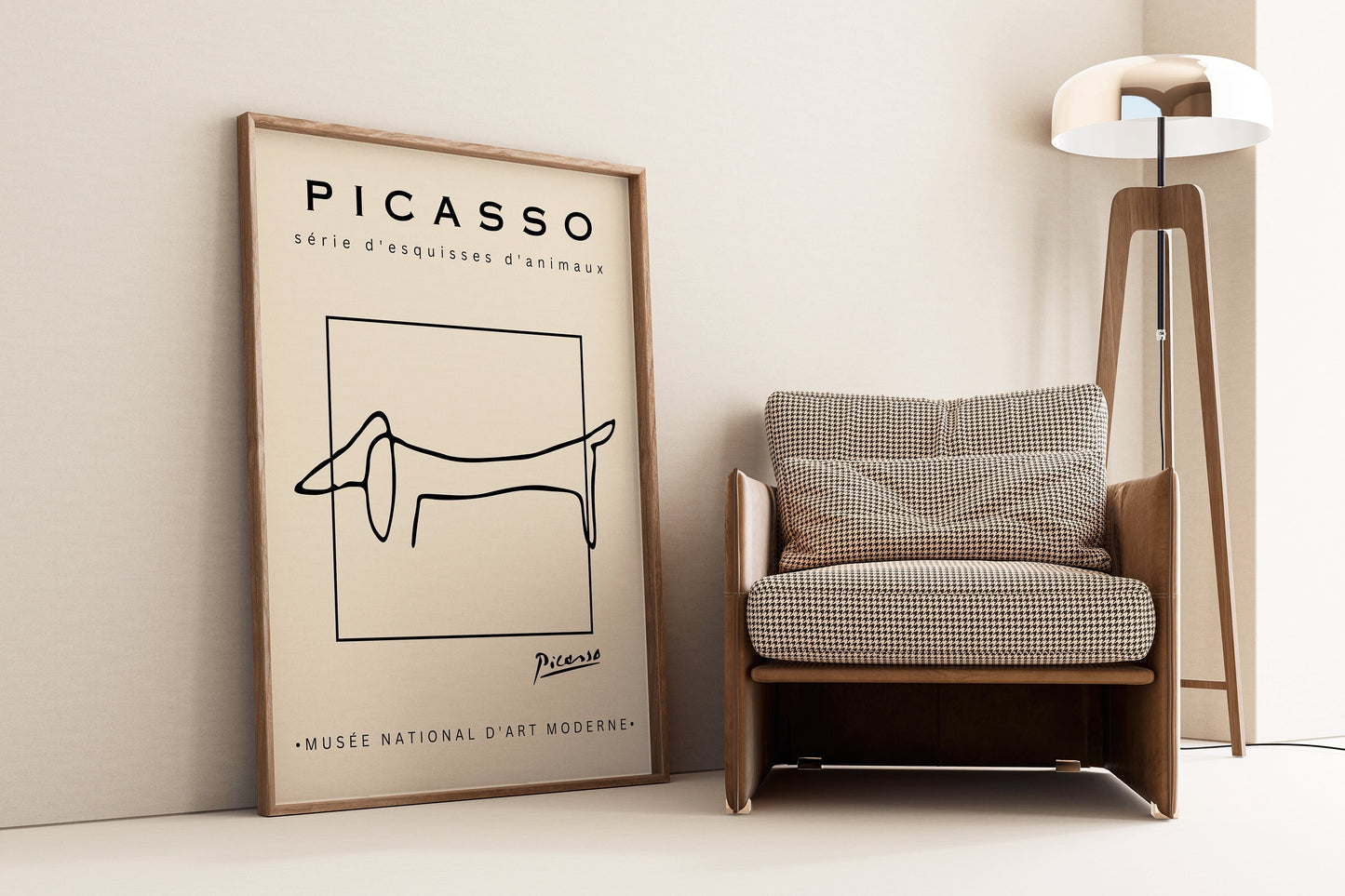 Pablo Picasso Dog Sketch Picasso Dachshund Minimalist Picasso Line Art Famous Art Line Art Above Sofa Art Framed Framed Ready to Hang