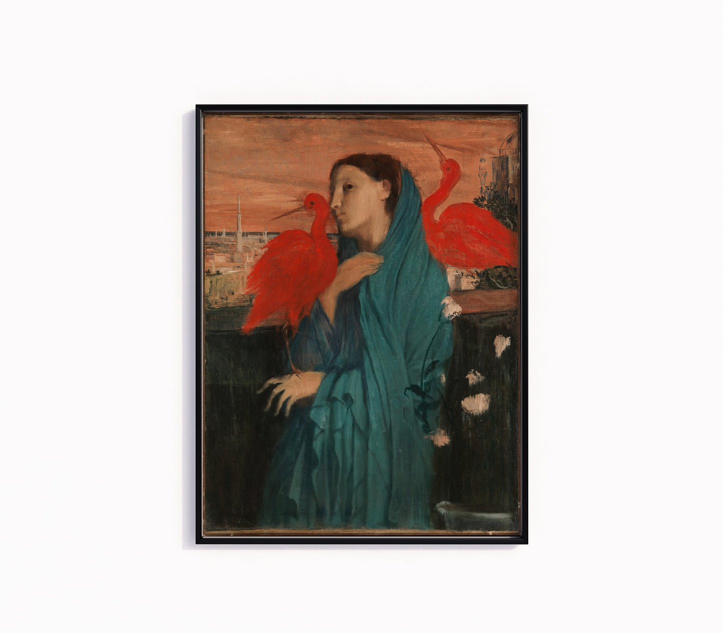 Framed Degas Ibis Red Birds Famous Painting Art Print Museum Vintage Oil Classic Painting Framed Ready to Hang