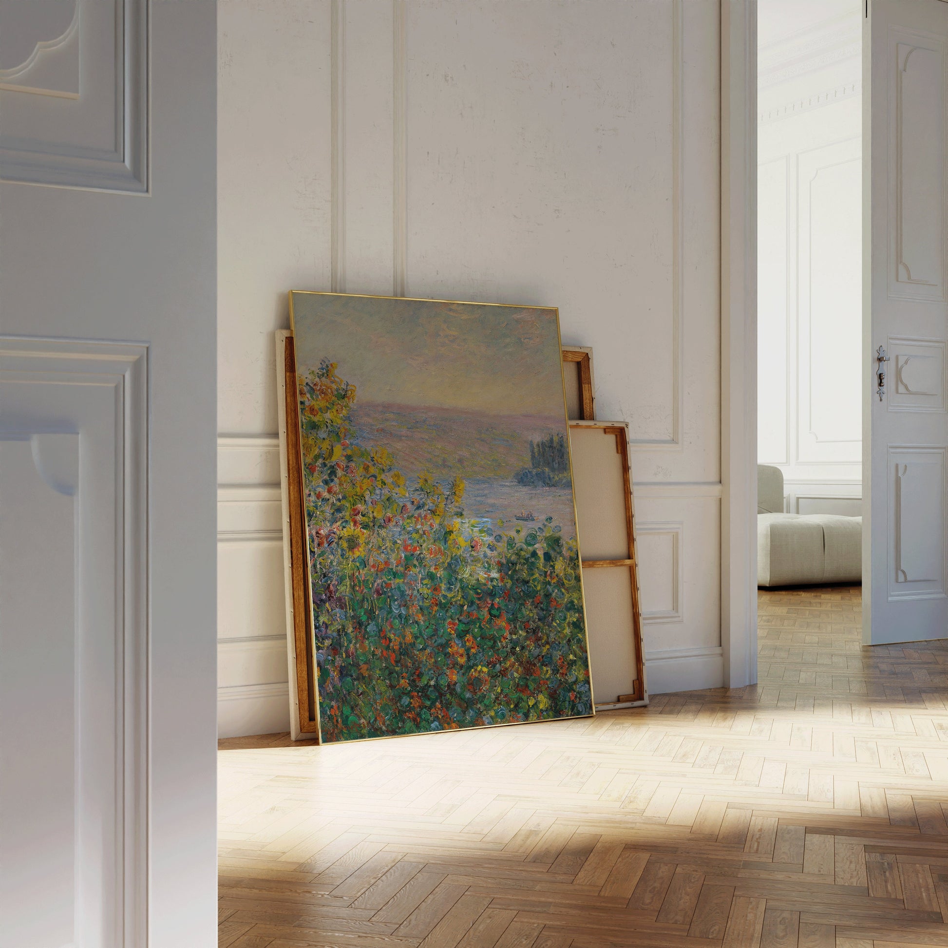Claude Monet - Famous Print Flower Beds at Vetheuil