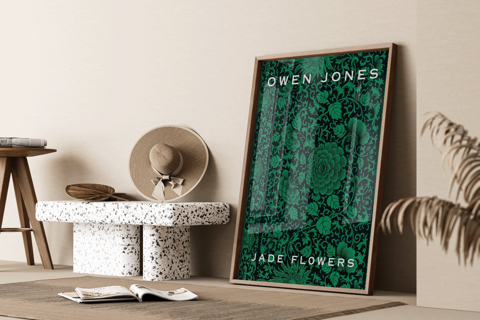 Owen Jones Flowers Print White and Green