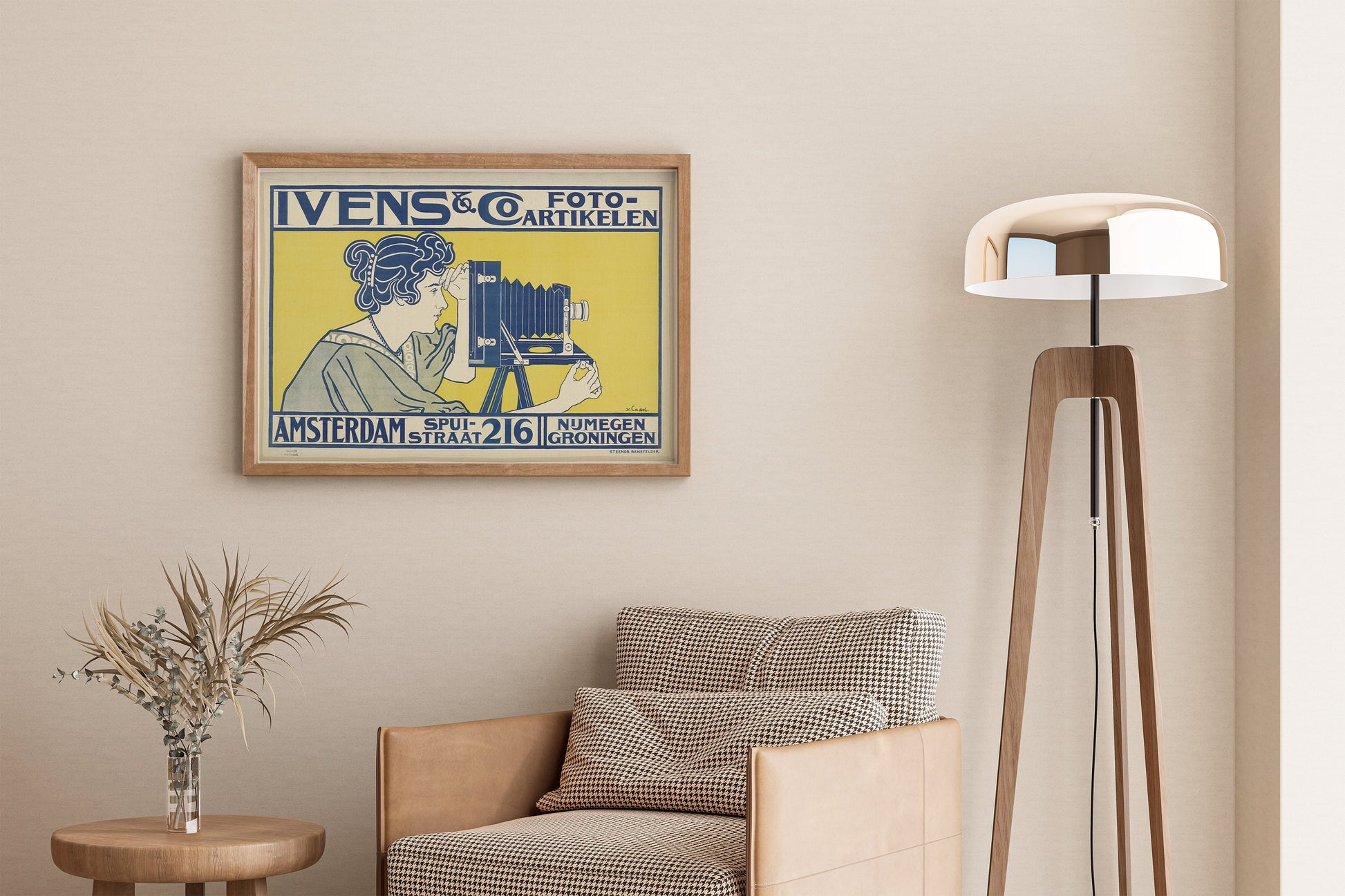 Framed Vintage Blue Yellow Poster Iconic Poster Famous Paintings Ivens Photography Print Unique Gift Home Decor Framed Ready to Hang