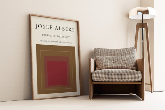 Josef Albers Geometric Art Print Josef Albers Poster Abstract Print Modern Gallery Home Unique Gift Waiting Room Decor Framed Ready to Hang