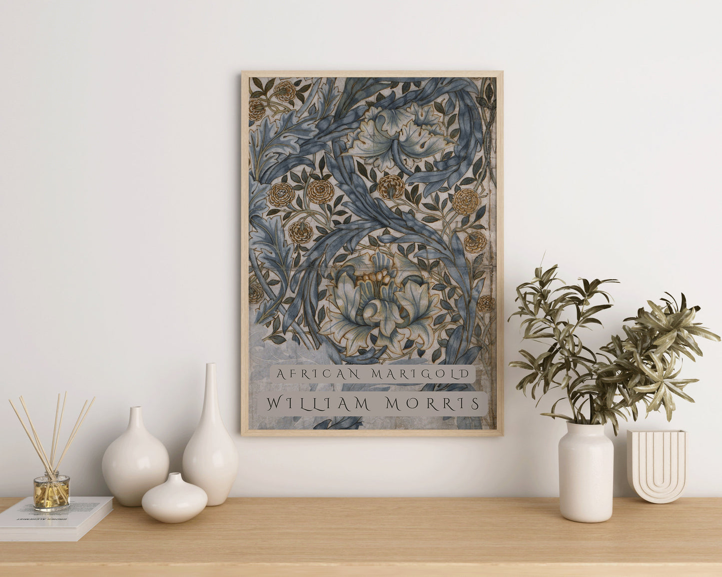 William Morris - African Marigold | Vintage Botanical Pattern Print Art Poster (available framed or unframed)