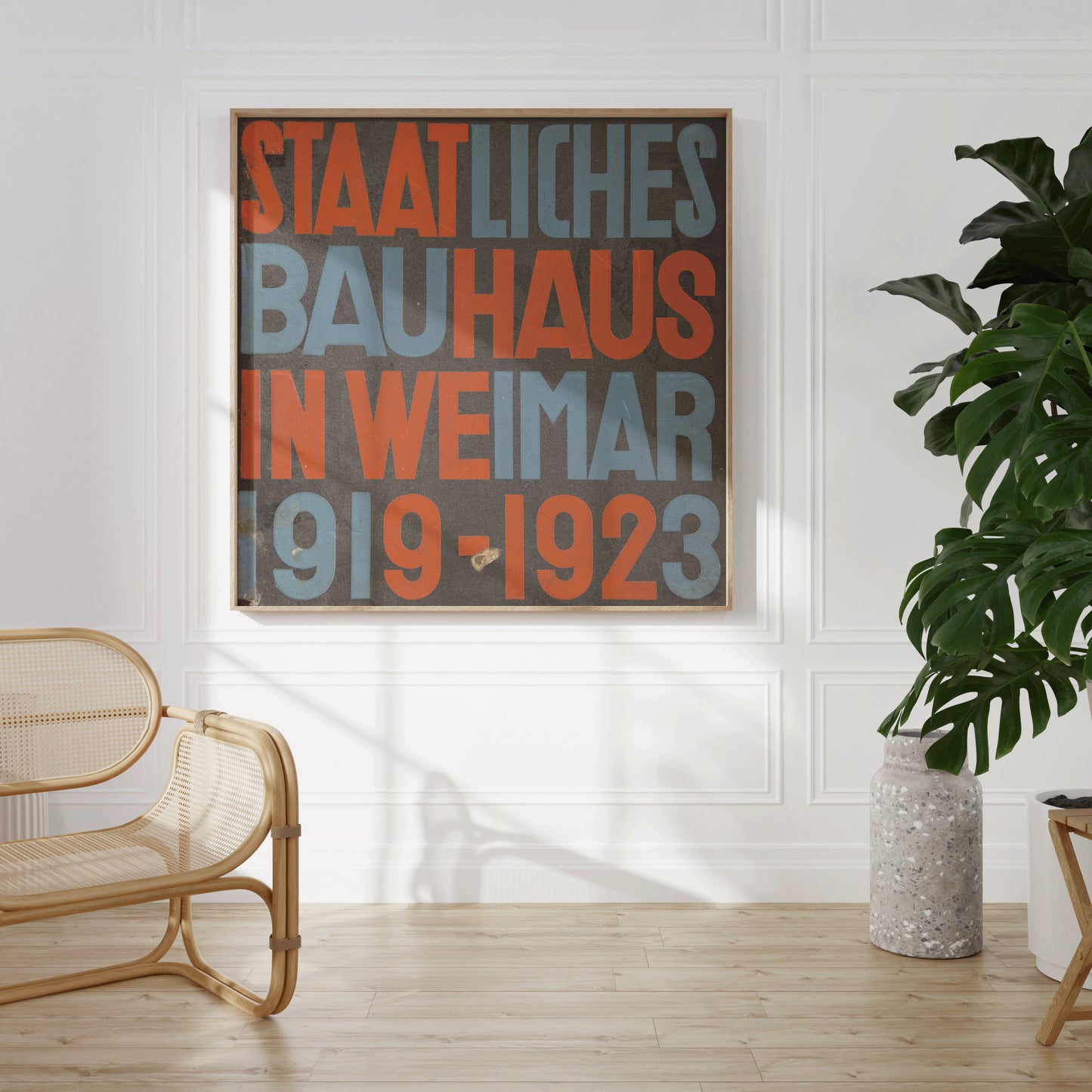 Vintage Staatliches Bauhaus Poster Mid-Century Modern