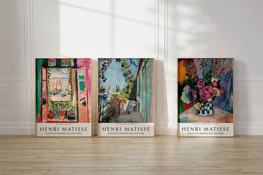 Henri Matisse Set of 3 poster prints Open Window St. Tropez Peonies