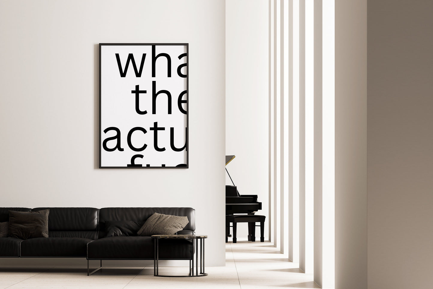 Neutral Typography Poster - Black and White WTAF