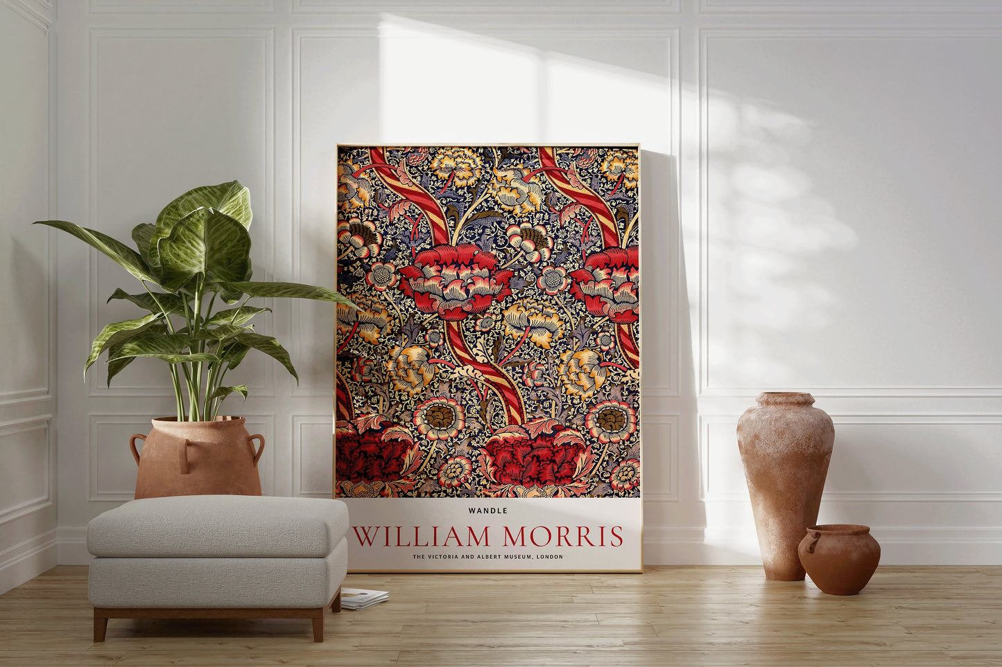 Framed William Morris TULIP AND WILLOW Poster Exhibition Art Print Nouveau Flower Pattern Market Pattern Museum Print Ready to hang artwork