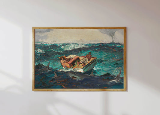 Winslow Homer The Gulf Stream Fine Art Print Famous Painting Vintage Framed Ready to Hang Home Office Decor Unique Gift Idea Housewarming