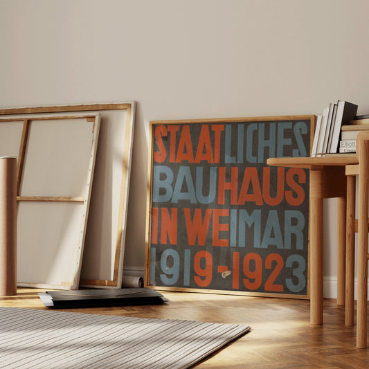 Vintage Staatliches Bauhaus Poster Mid-Century Modern