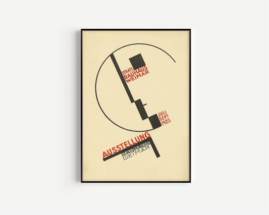 Framed Bauhaus Vintage Face Beige Poster Mid-Century Modern Art Print 60s Vintage Museum Minimalist Abstract Ready to hang Framed Decor Gift