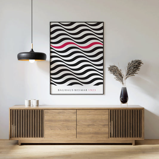 Bauhaus Poster - Mid-Century Wavy Lines