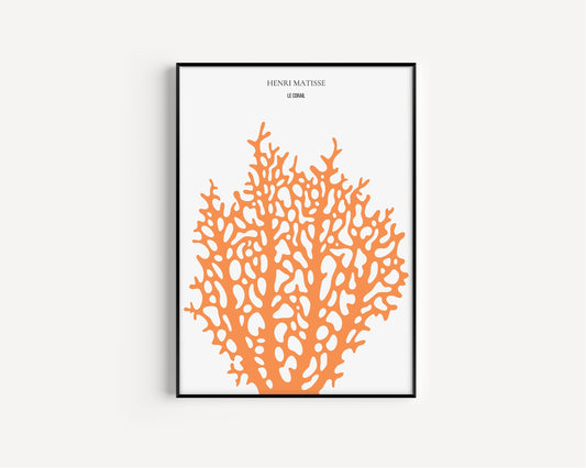 Henri Matisse Le Corail 'Coral' Print Orange Poster Papier Decoupes Cutouts Exhibition Vintage Museum Ready to hang Framed Home Decor Gift