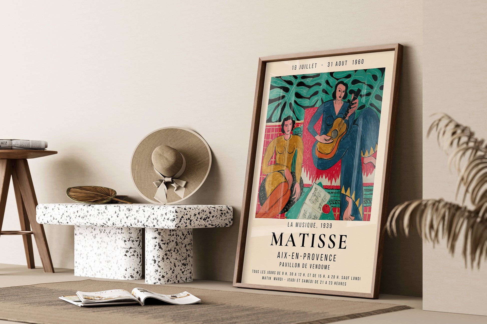 Framed Vintage Henri Matisse La Musique Classic Famous Painting Art Print Exhibition Museum Poster Ready to Hang Home Office Decor Gift Idea