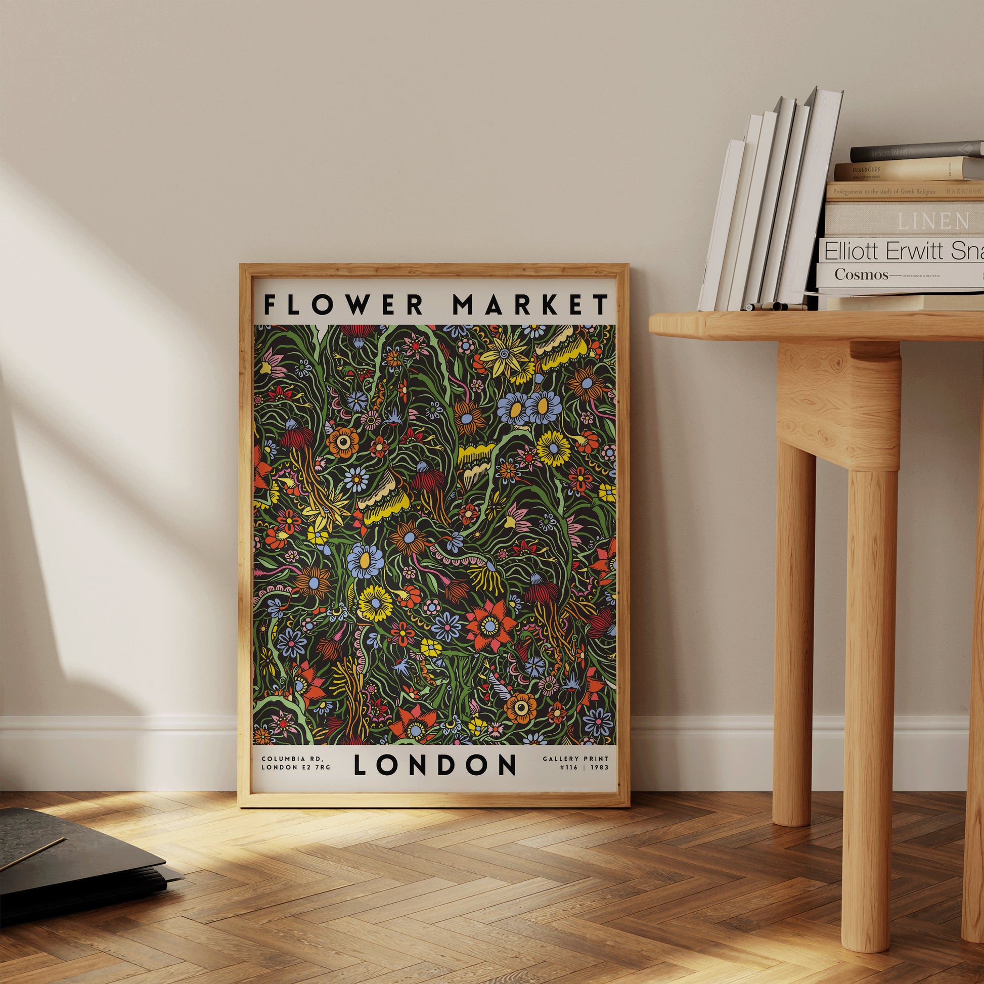 Framed Flower Market London Print Museum Exhibition Poster Botanical Floral Decor Poster Ready to hang Home Office Decor Gift for Her