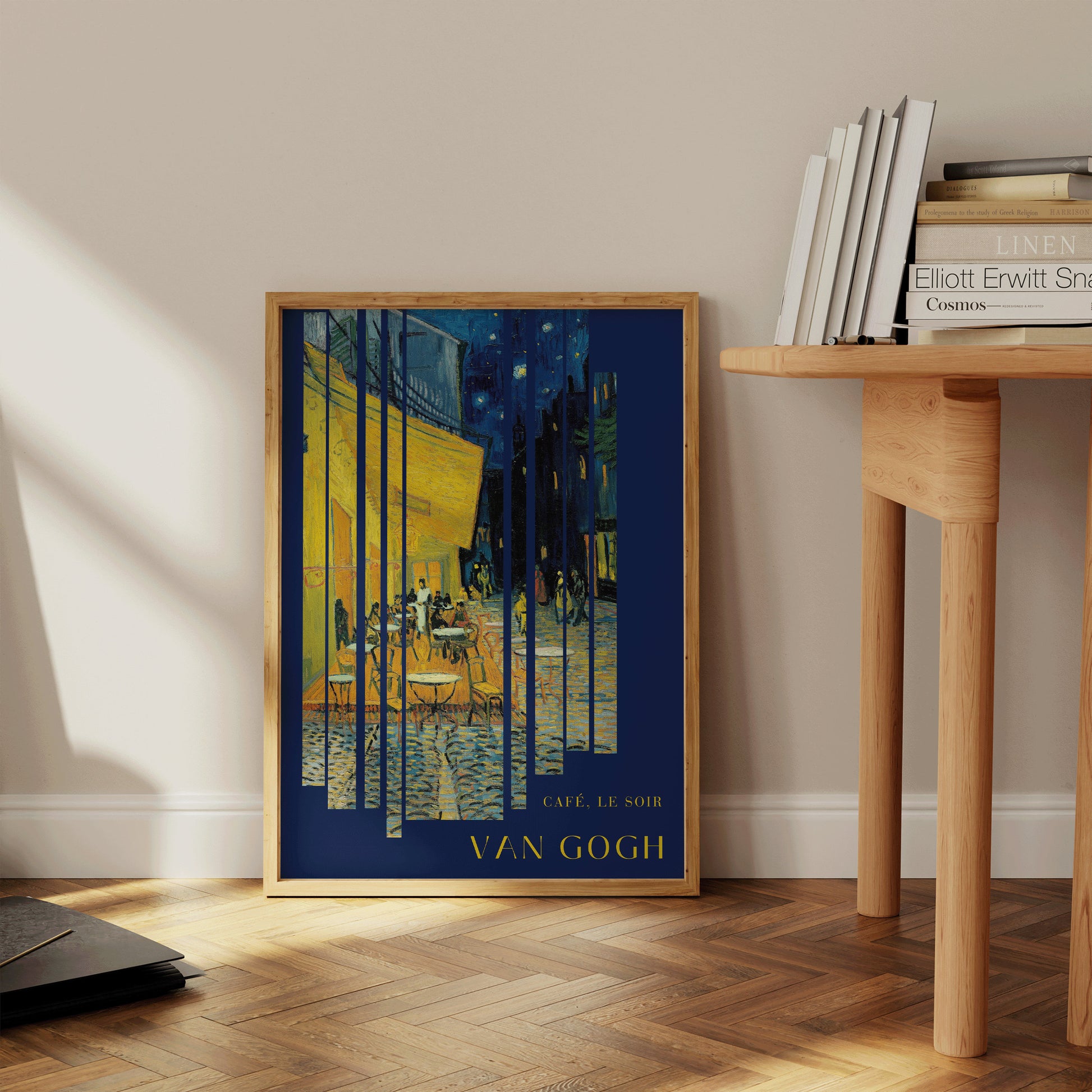 Van Gogh Cafe Terrace at Night Exhibition Museum Poster Fine Art Painting Vintage Famous Ready to hang Framed Home Office Decor Gift Idea