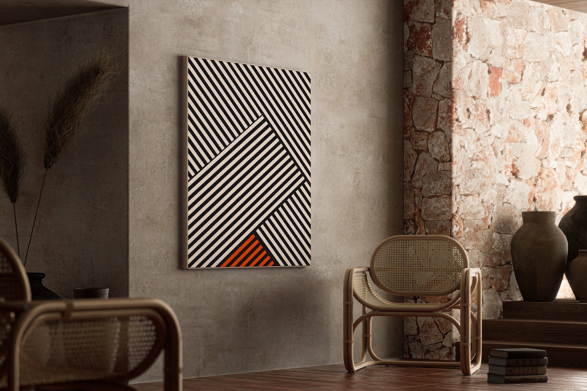 Abstract Stripes Poster - Mid Century Modern