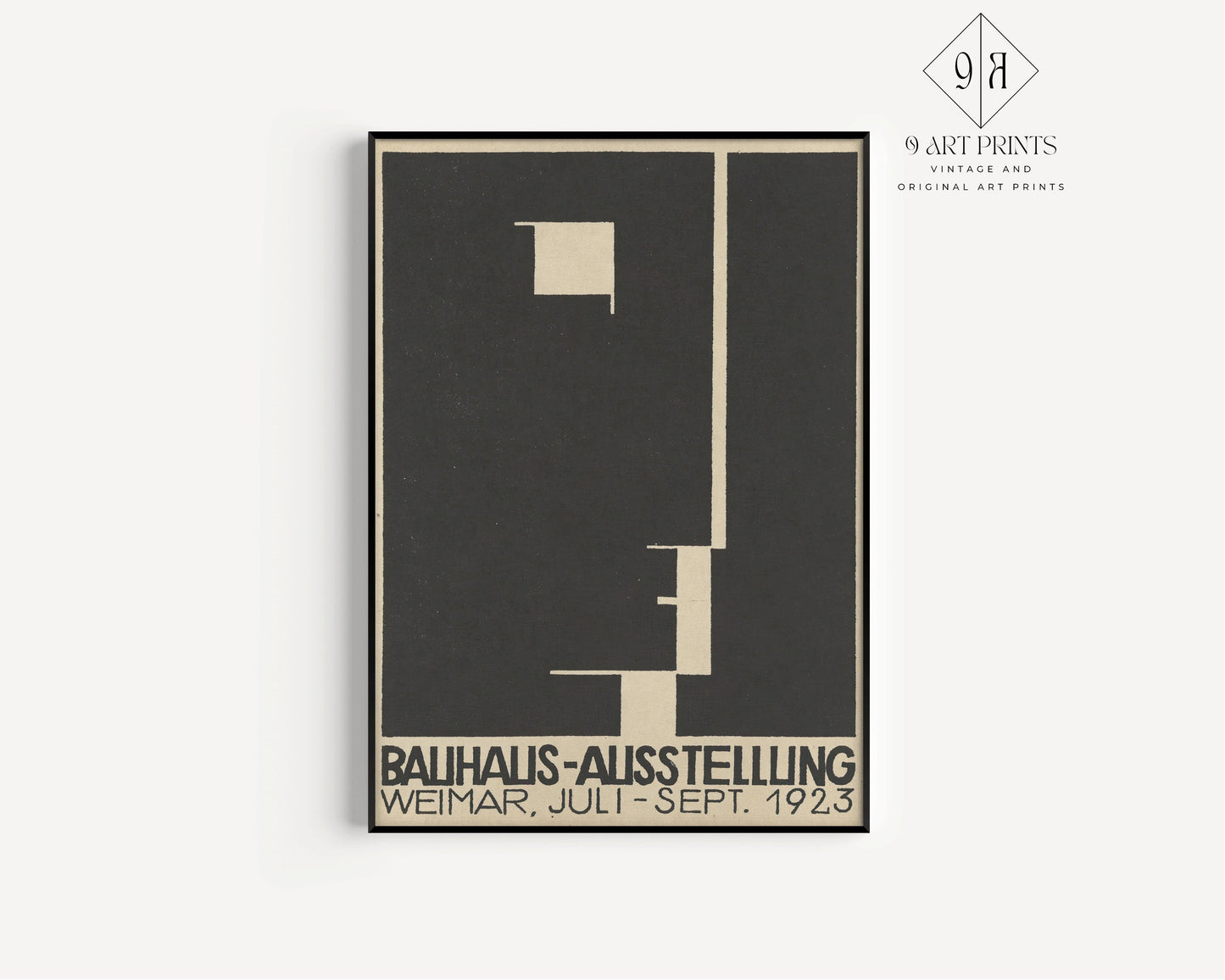 Framed Bauhaus Vintage Ausstellung Poster Mid-Century Modern Art Print 60s Vintage Museum Minimalist Abstract Ready to hang Framed Decor