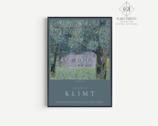 Gustav Klimt The Farmhouse Fine Art Famous Painting Vintage Exhibition Ready to hang Framed Home Office Decor Museum Print Gift Idea