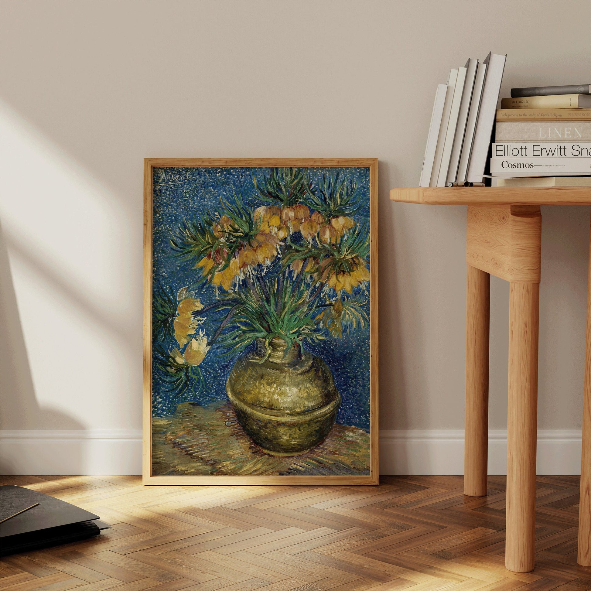 Van Gogh Imperial Fritillaries in a Copper Vase Poster Fine Art Painting Vintage Famous Ready to hang Framed Home Office Decor Gift Idea