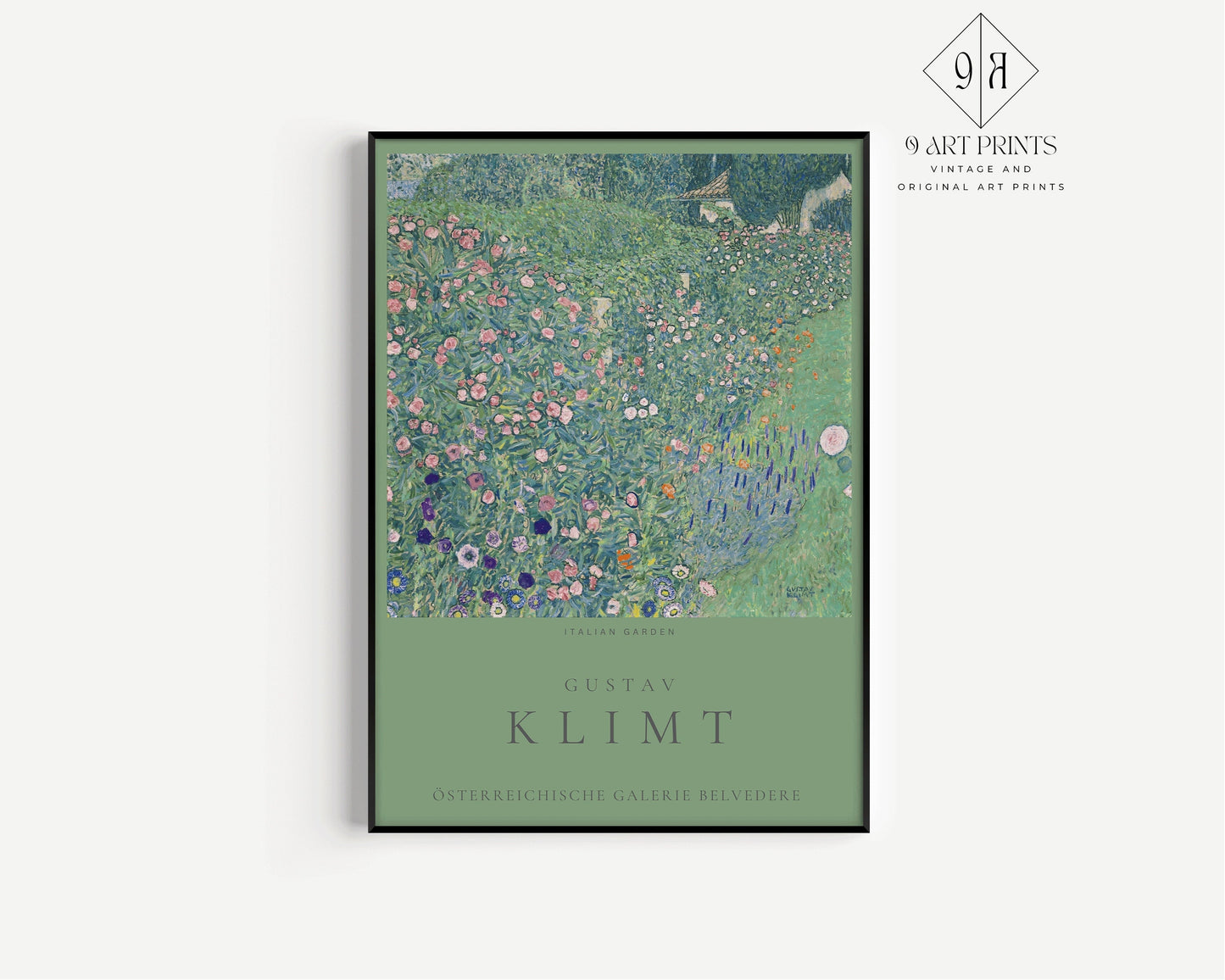 Gustav Klimt Italian Garden Fine Art Famous Painting Vintage Exhibition Ready to hang Framed Home Office Decor Museum Print Gift Idea