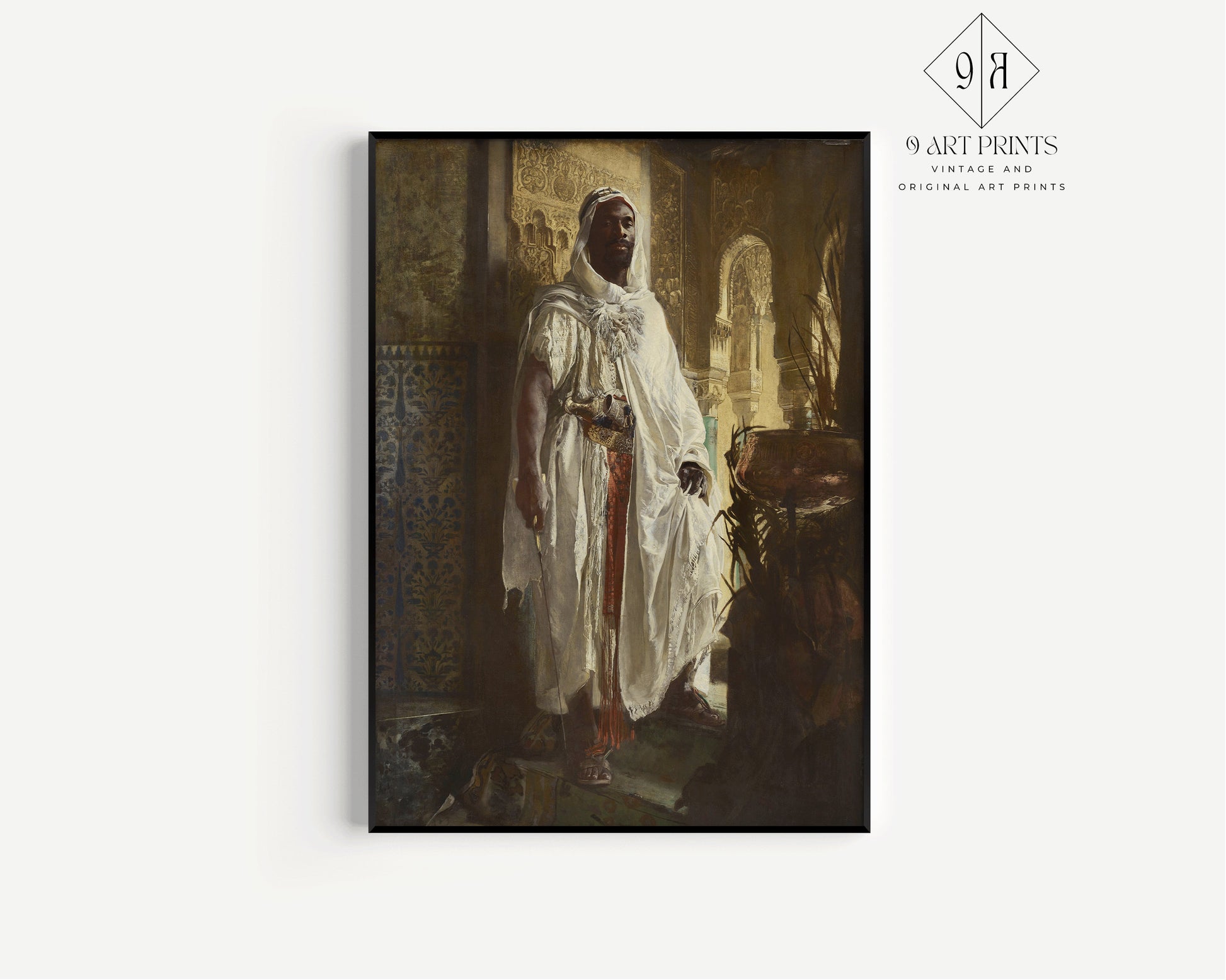 Eduard Charlemont The Moorish Chief Fine Art Famous Iconic Painting Vintage Ready to hang Framed Home Office Decor Print Gift Idea