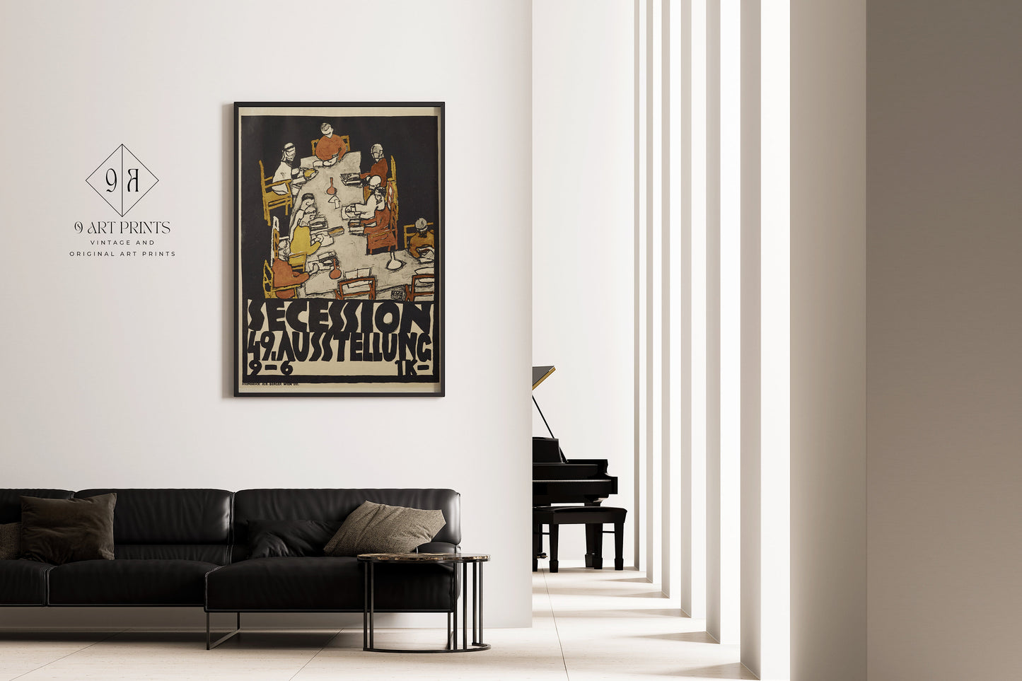 Egon Schiele Vienna Secession Fine Art Poster Famous Painting Vintage Gold Exhibition Ready to hang Framed Home Office Decor Museum Print