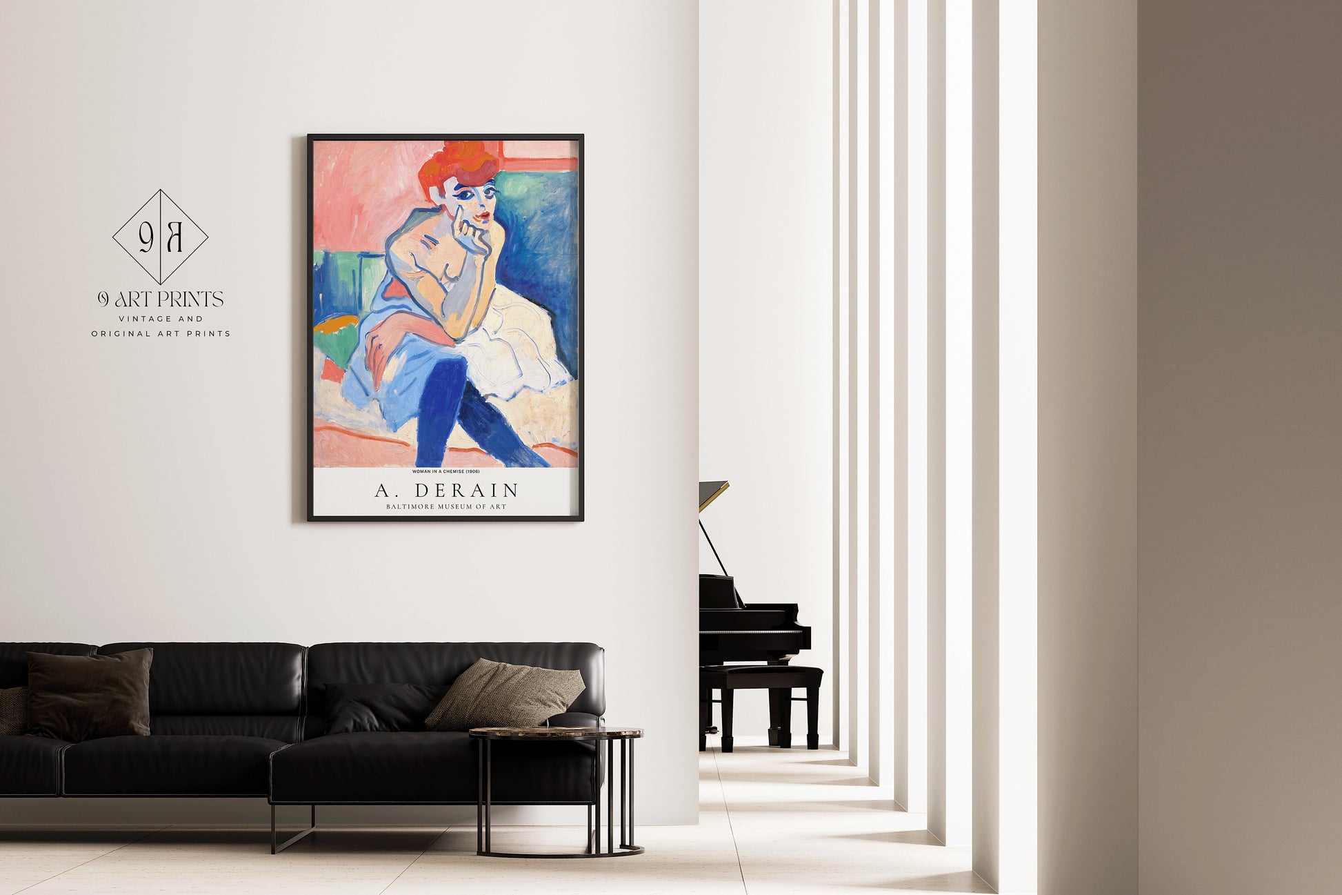 Framed Andre Derain Woman in a Chemise Iconic Famous Painting Art Print Exhibition Museum Poster Ready to Hang Home Office Decor Gift Idea