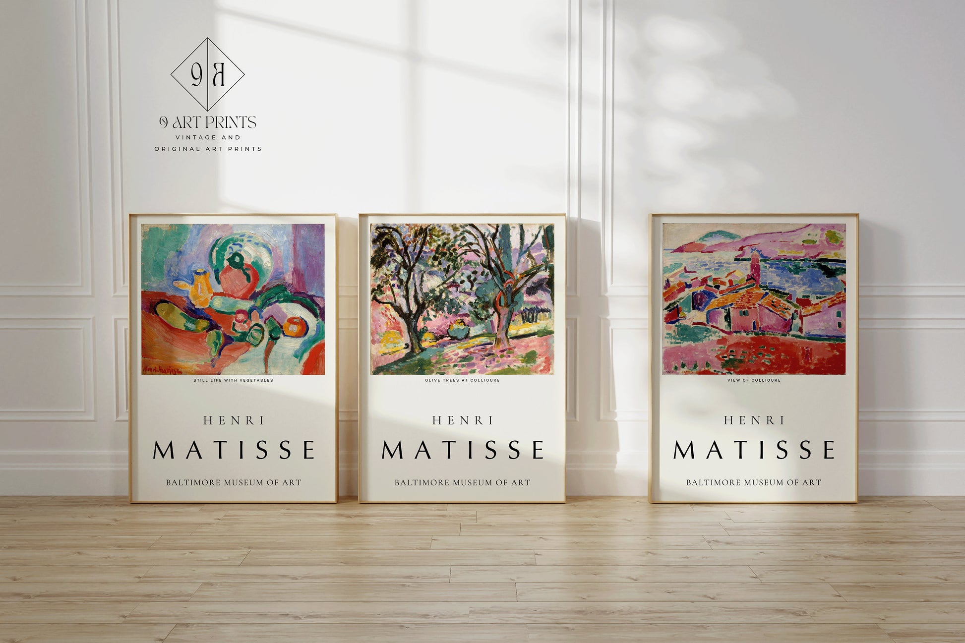 Henri Matisse Set of 3 poster prints Still Collioure View Olive Trees Art Print Vintage Abstract Framed Ready to Hang Home Office Decor