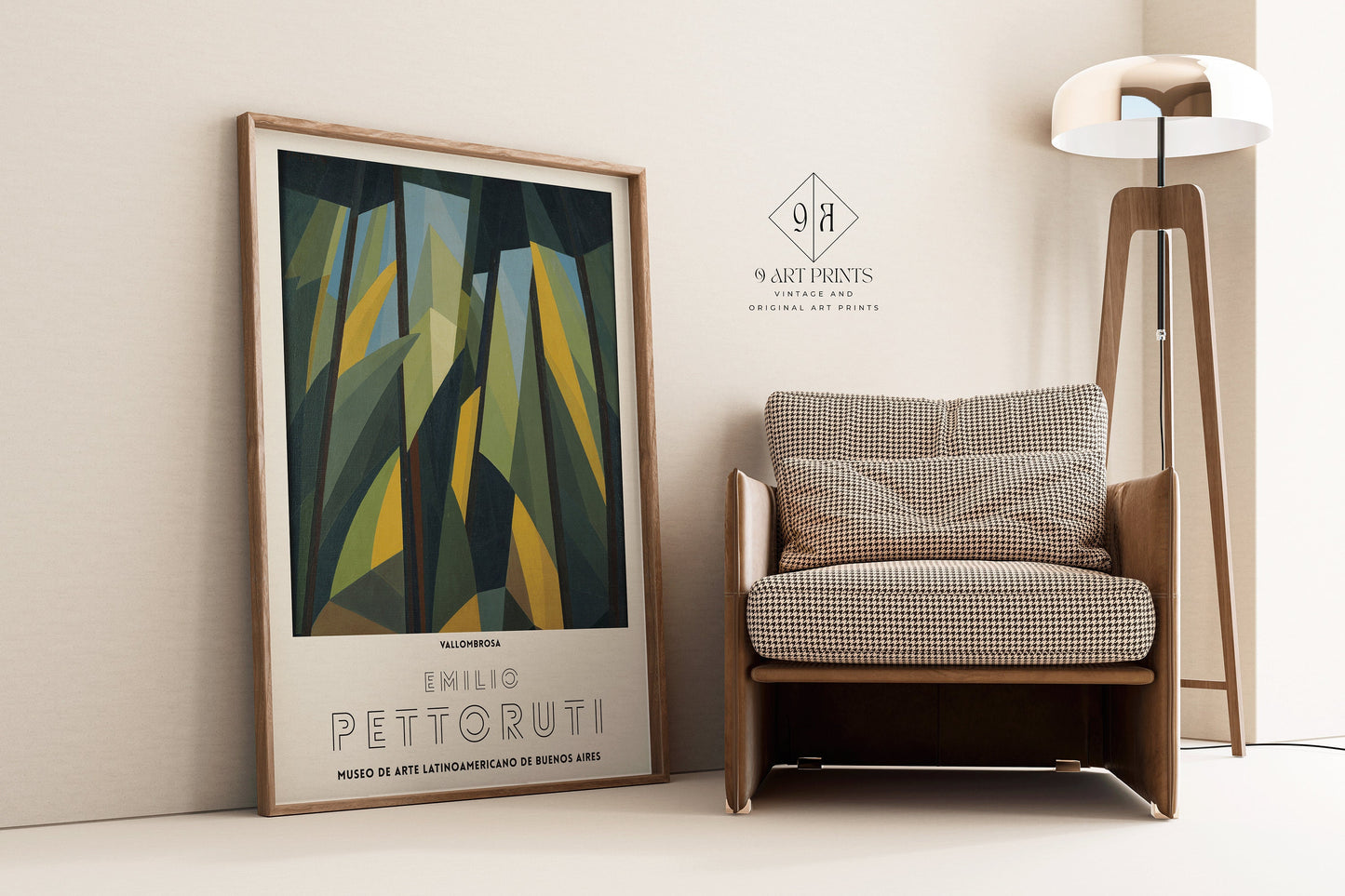 Emilio Pettoruti Vallombrosa Cubist Art Print Exhibition Poster Portrait Modern Gallery Framed Ready to Hang Home Office Decor