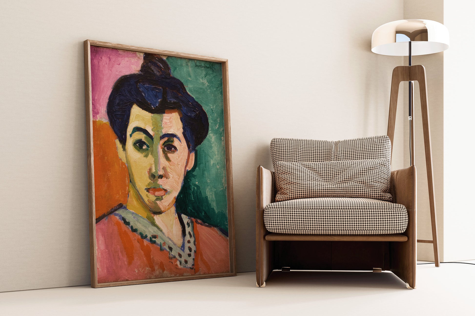 Set of 2 Henri Matisse Alexej Von Jawlensky Spanish Woman Green Stripe Famous Painting Framed Ready to Hang Home Office Poster Print Decor