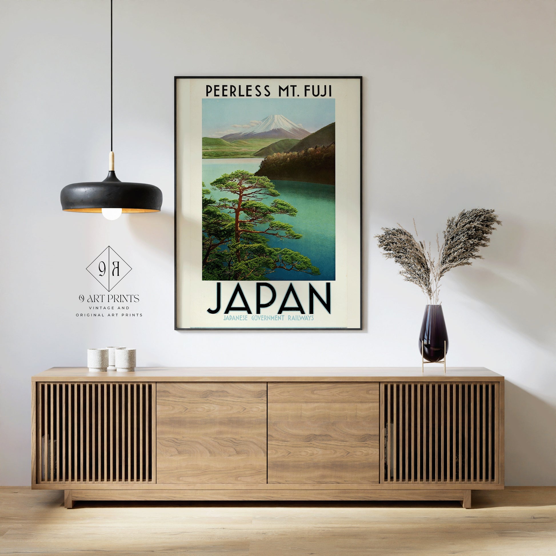 Framed Vintage Travel Poster Japan Art Print Exhibition Poster Portrait Modern Gallery Framed Ready to Hang Home Office Decor