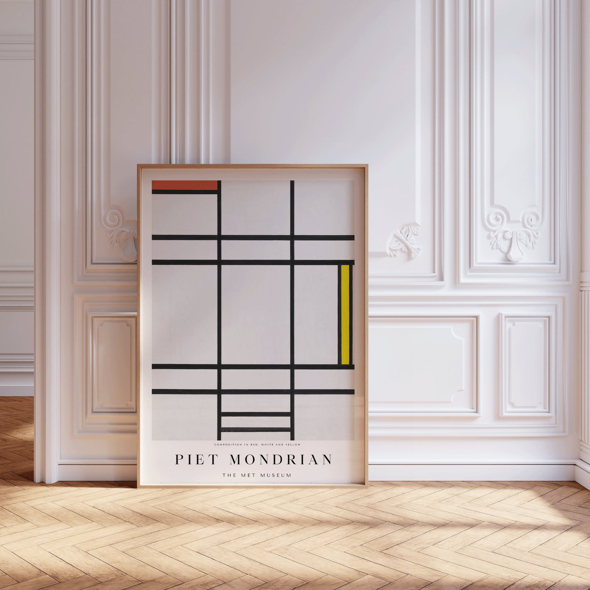 Piet Mondrian COMPOSITION 1936 Mid-Century Modern Art Print 60s Original Museum Colourful Minimalist Abstract Ready to hang Framed Decor