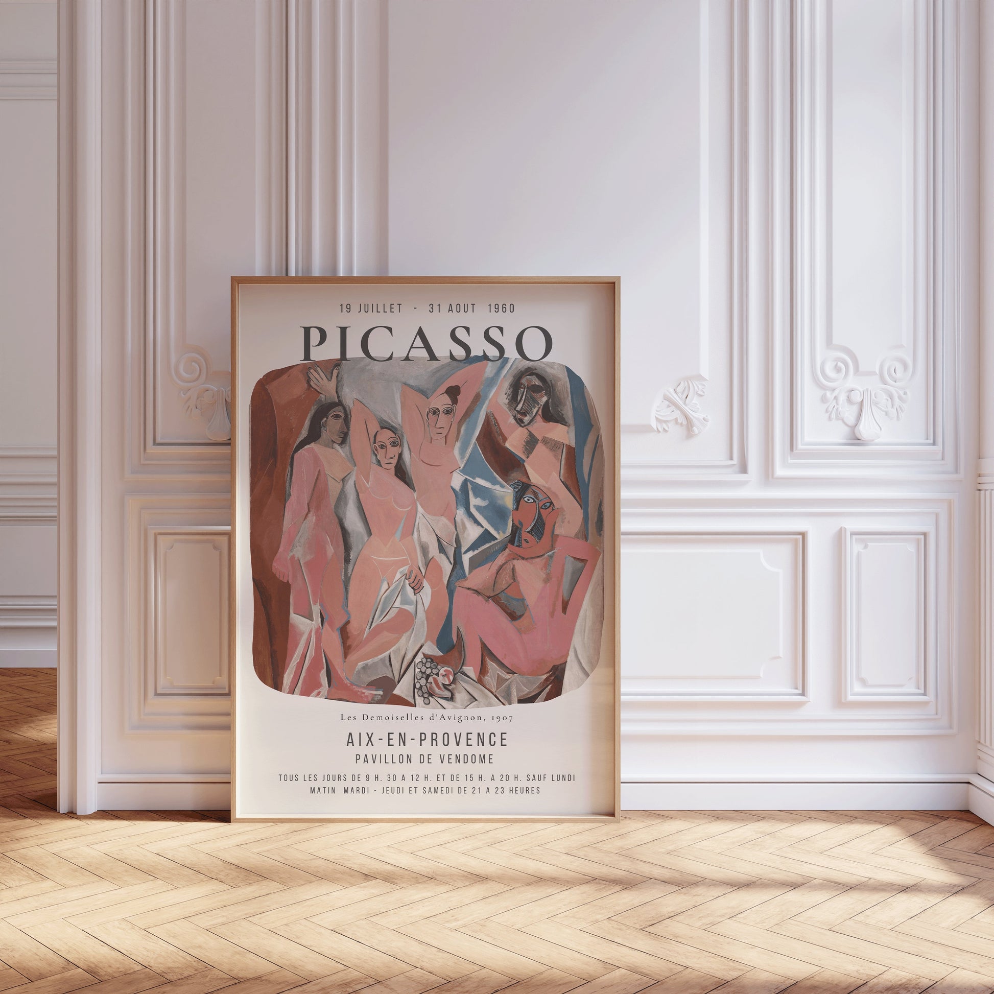 Framed Picasso Les Demoiselles d'Avignon Famous Painting Art Print Exhibition Museum Poster Ready to Hang Home Office Decor Gift Idea