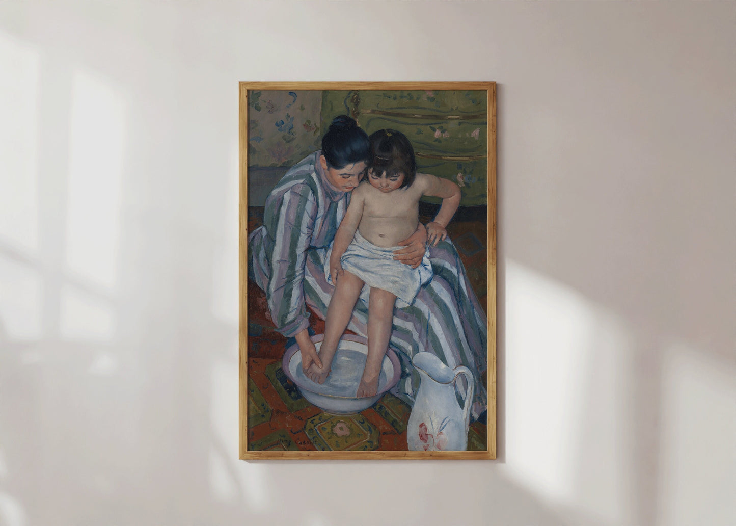 Mary Cassatt The Child's Bath Print Art Museum Fine Poster Impressionist Painting Framed Ready to Hang Exhibition Home Office Decor