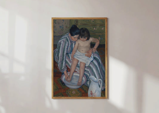 Mary Cassatt The Child's Bath Print Art Museum Fine Poster Impressionist Painting Framed Ready to Hang Exhibition Home Office Decor