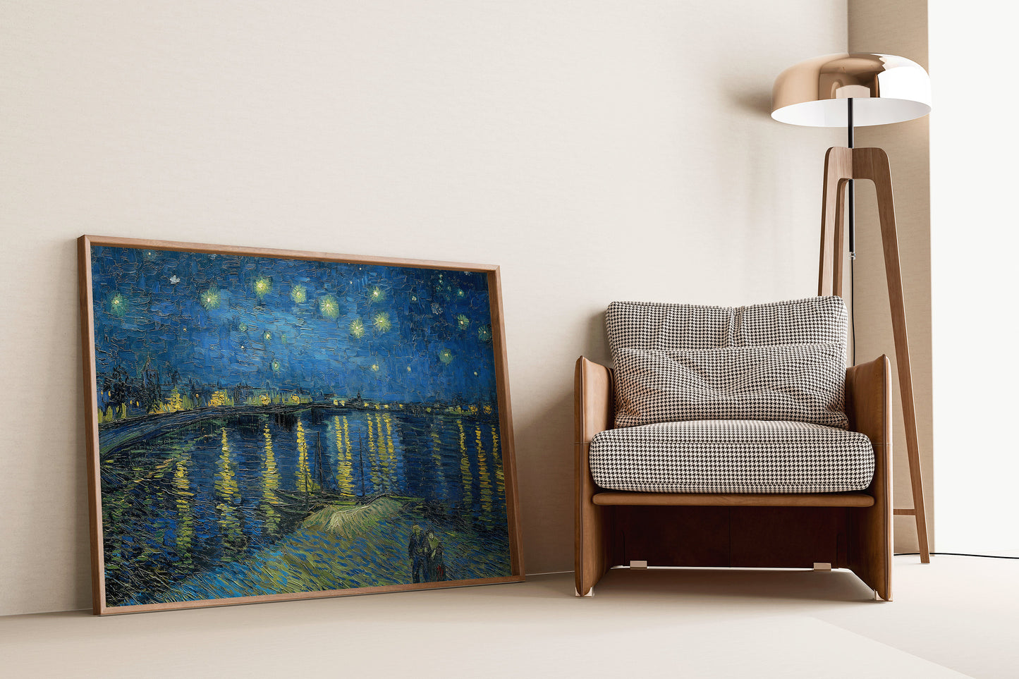 Van Gogh Starry Night Over the Rhone Print Iconic Classic Fine Art Painting Famous Vintage Framed Ready to Hang Home Office Decor Gift