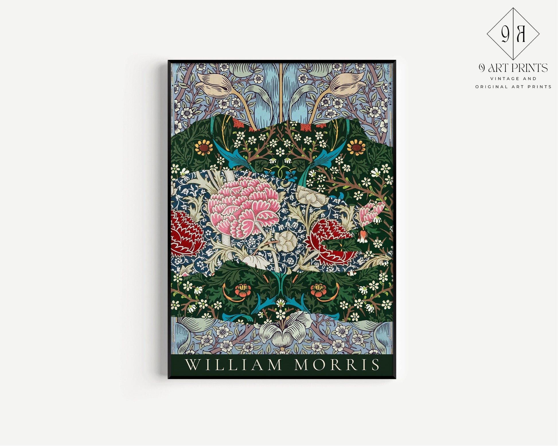 William Morris Poster Strips Poster Art Print Nouveau Flower Botanical Pattern Framed Ready to Hang Museum Exhibition Poster