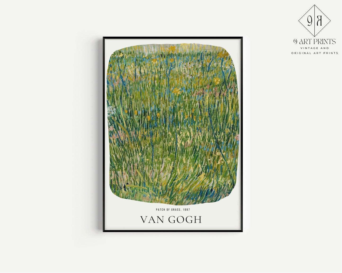 Van Gogh Patch of Grass Green Exhibition Museum Poster Fine Art Painting Vintage Famous Ready to hang Framed Home Office Decor Gift Idea