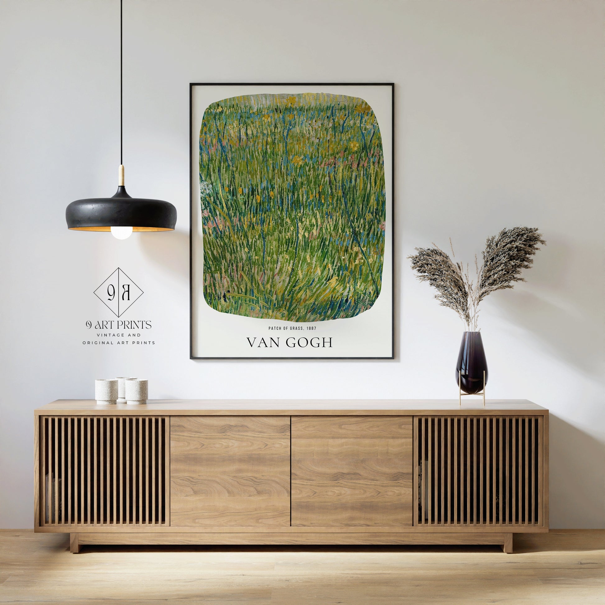 Van Gogh Patch of Grass Green Exhibition Museum Poster Fine Art Painting Vintage Famous Ready to hang Framed Home Office Decor Gift Idea