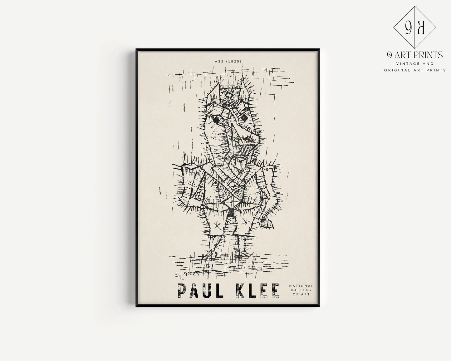 Paul Klee THE ASS Poster Bauhaus Exhibition Poster Abstract Gallery Print Framed Ready to Hang Home Office Decor Museum Print