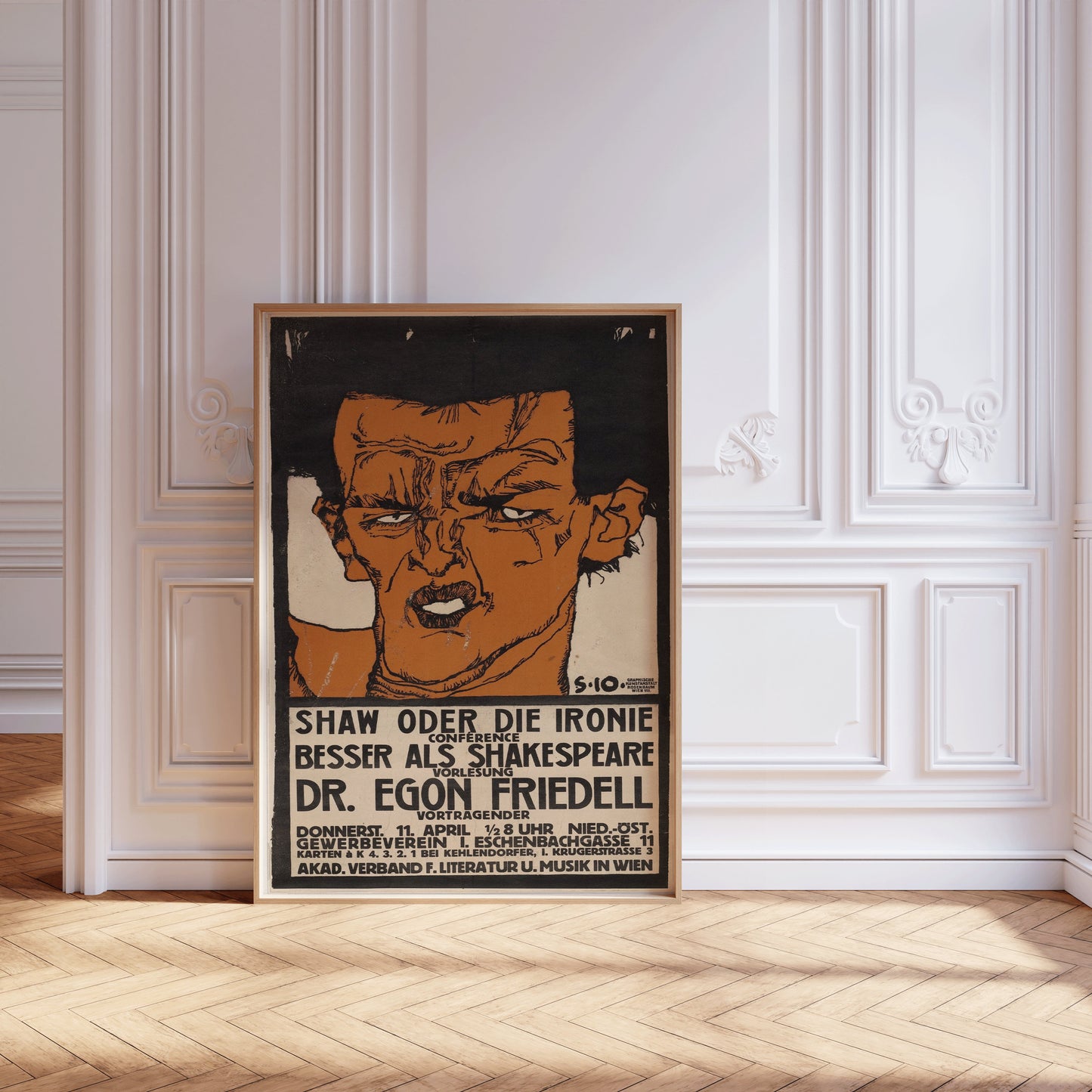 Egon Schiele Poster Fine Art Poster Famous Painting Vintage Gold Exhibition Ready to hang Framed Home Office Decor Museum Print