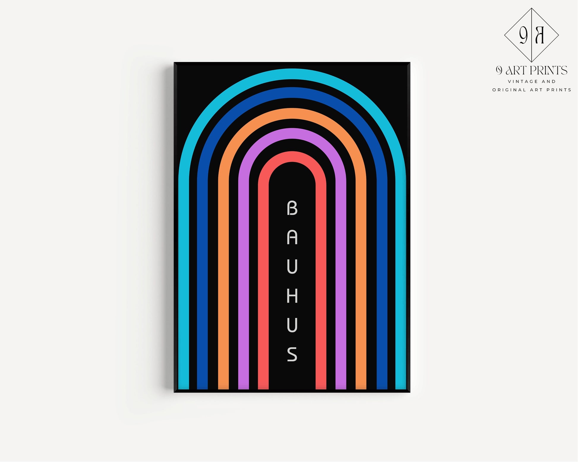 Framed Colorful Bauhaus Arches Poster Mid-Century Modern Exhibition Print 60s Vintage Abstract Museum Art Ready to hang Home Office Decor