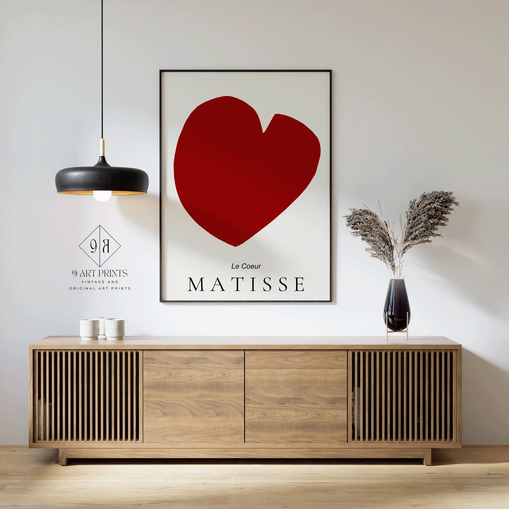 Framed Henri Matisse The Heart POSTER Red Minimalist Famous Art Print Retro Museum Ready to Hang Home Office Decor Gift Berggruen and Cie
