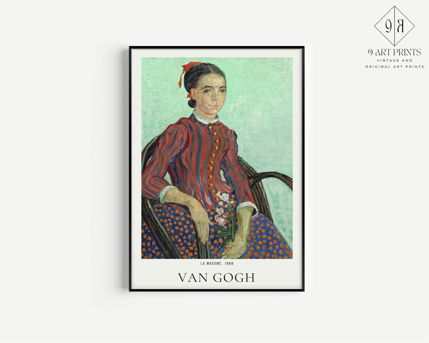 Van Gogh La Mousme Portrait Exhibition Museum Poster Fine Art Painting Vintage Famous Ready to hang Framed Home Office Decor Gift Idea