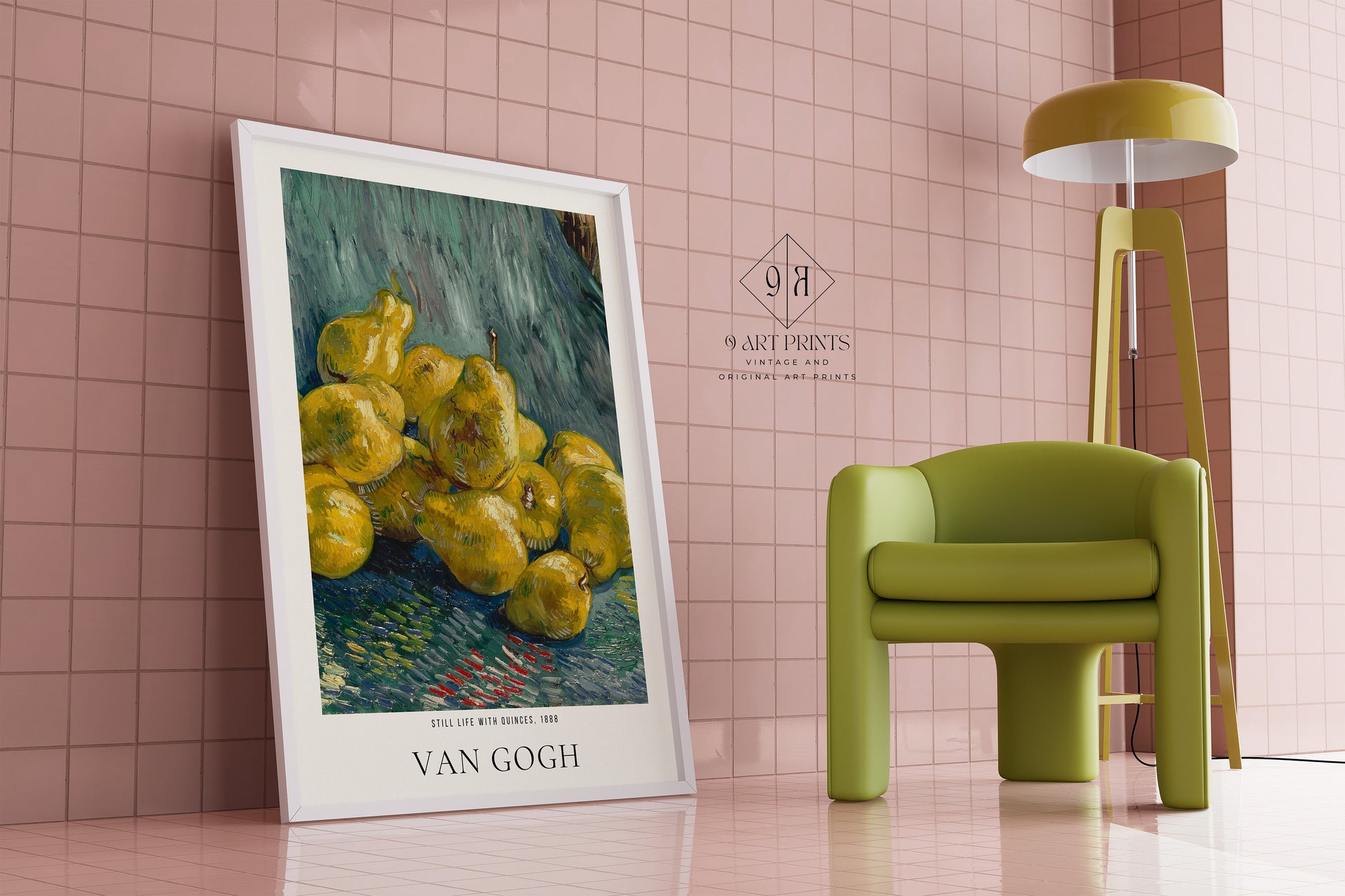 Van Gogh Still Life with Quinces Exhibition Museum Poster Fine Art Painting Vintage Famous Ready to hang Framed Home Office Decor Gift Idea