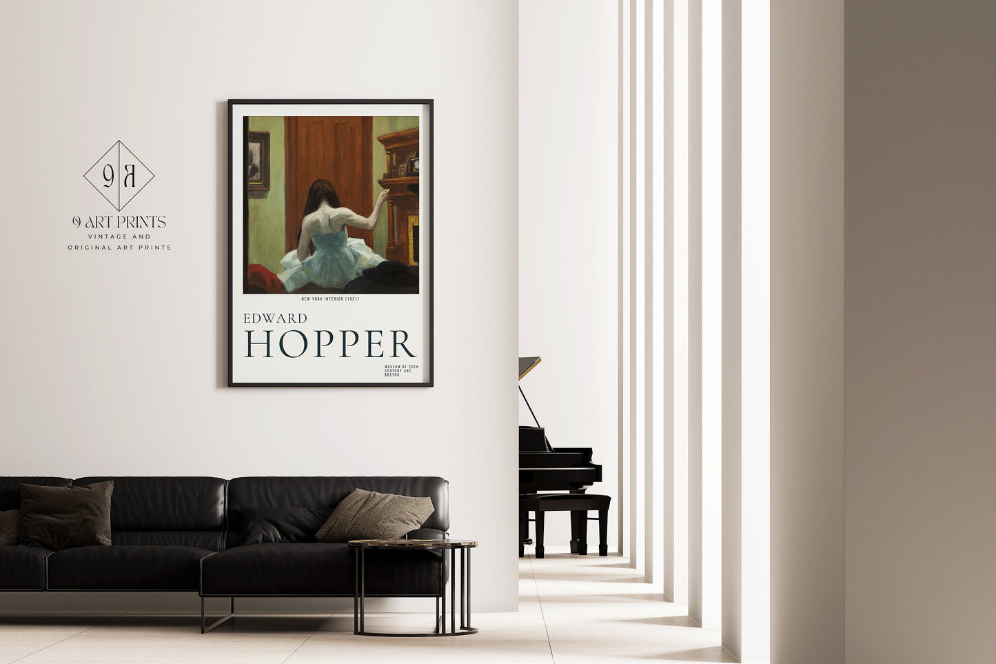 Edward Hopper New York Interior Fine Art Print Famous Painting Vintage American Framed Ready to Hang Home Office Decor Unique Gift Idea