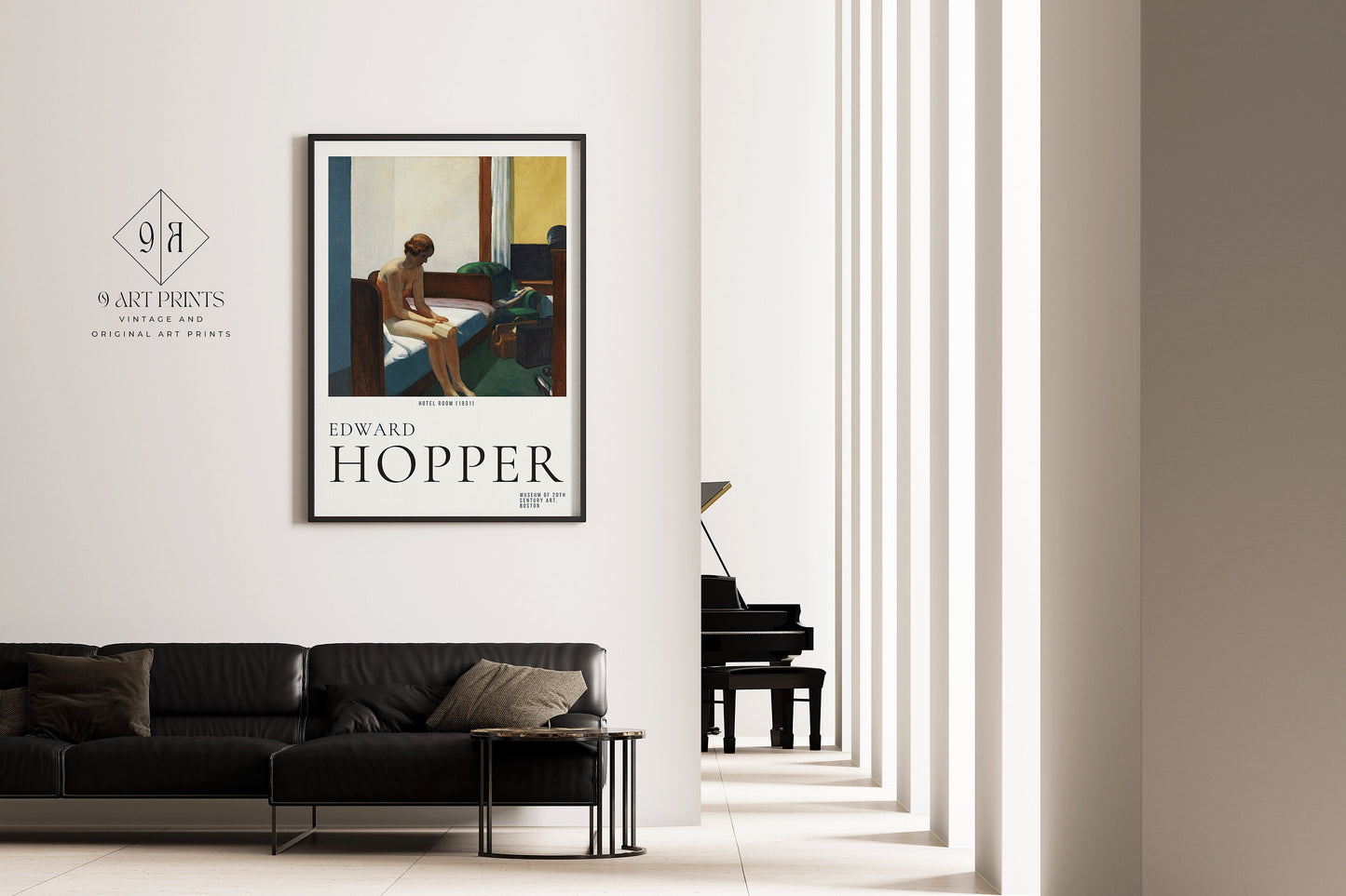 Edward Hopper HOTEL ROOM Fine Art Print Famous Painting Vintage American Framed Ready to Hang Home Office Decor Unique Gift Idea