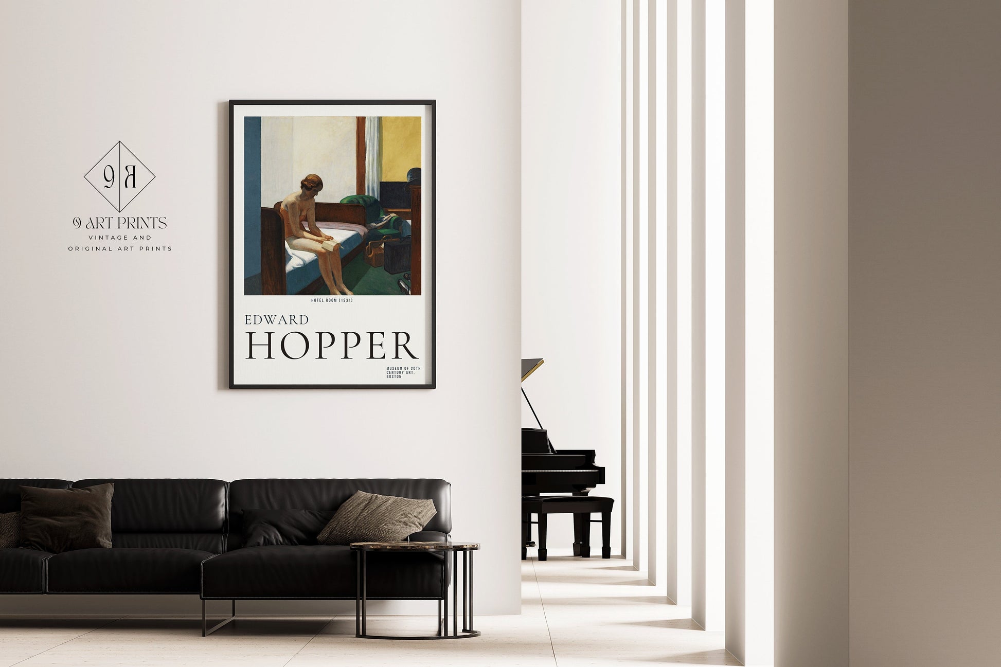 Edward Hopper HOTEL ROOM Fine Art Print Famous Painting Vintage American Framed Ready to Hang Home Office Decor Unique Gift Idea