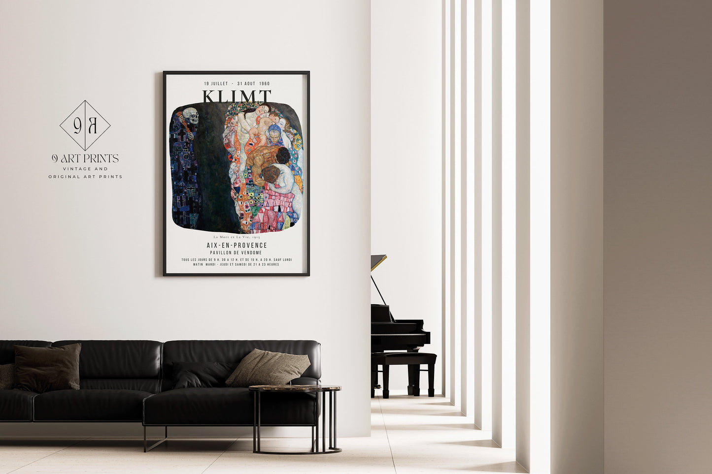 Gustav Klimt Death and Life Poster Fine Art Famous Painting Vintage Exhibition Ready to hang Framed Home Office Decor Museum Print Gift Idea