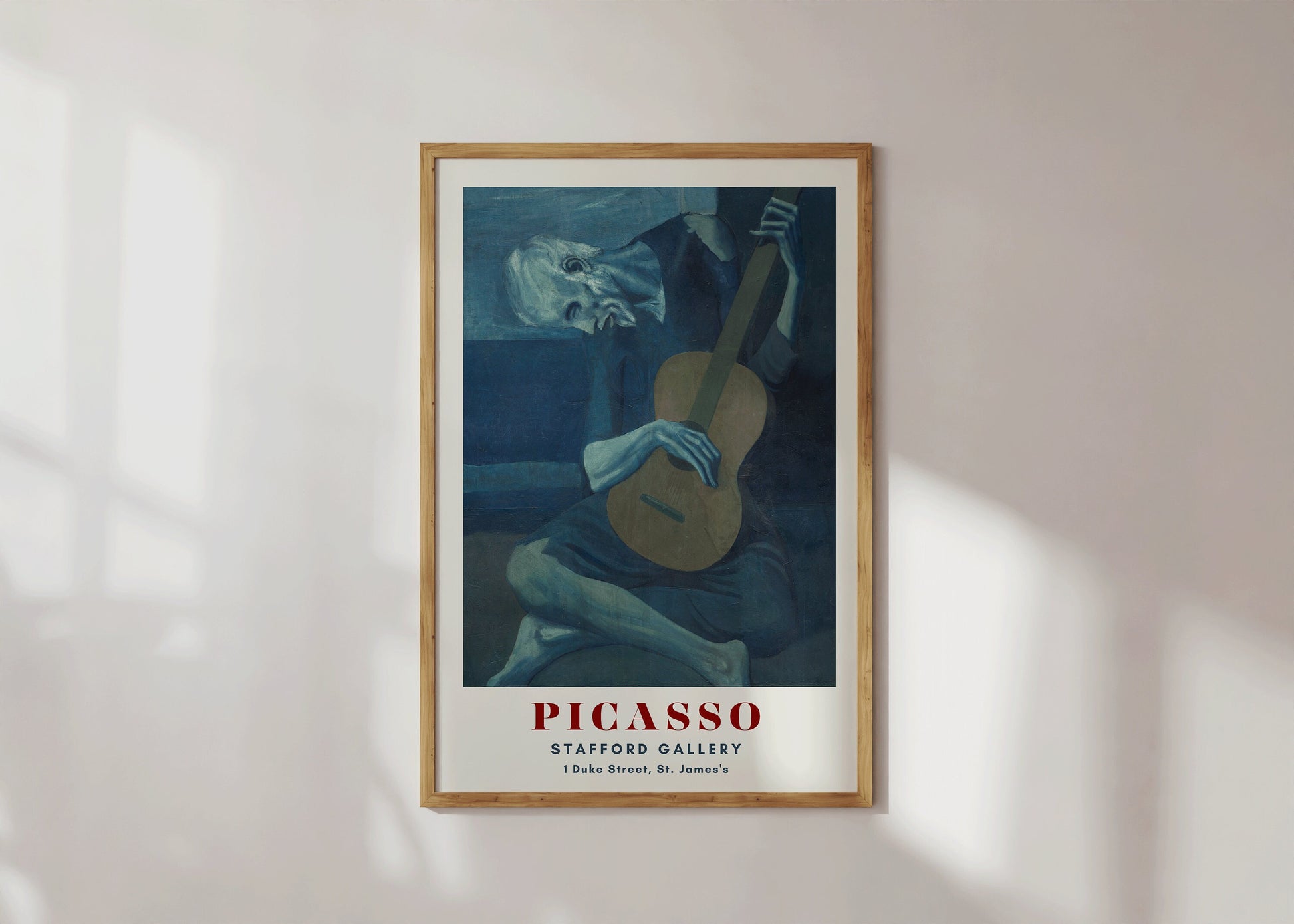 Framed Picasso The Old Guitarist Famous Painting Art Print Exhibition Museum Poster Ready to Hang Home Office Decor Gift Idea Blue Period